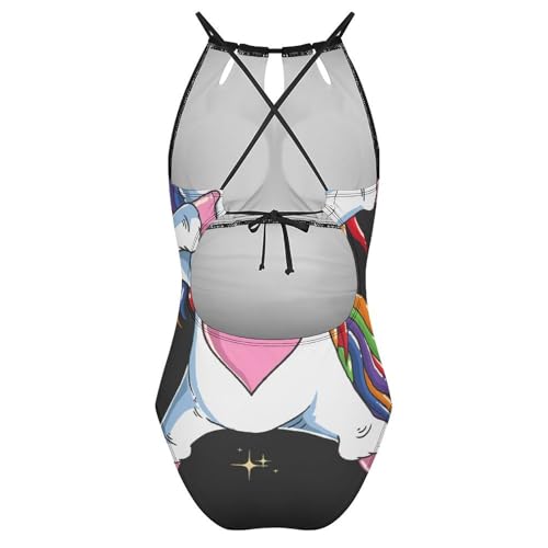 Monokini beachwear licorne imprimé au style unique - 5