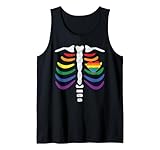 LGBT Pride Rib Cage Rainbow Skeleton Xray LGBTQ Tank Top
