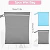 AOOSA 2PCS Wet Bags, Reusable Cloth Diaper Bags with Handle and Zipper, Lightweight Waterproof Travel Laundry Bag, Washable Wet Dry Bag for Baby Items Travel Beach Swimming Gym Camping(Gray & Blue) #1