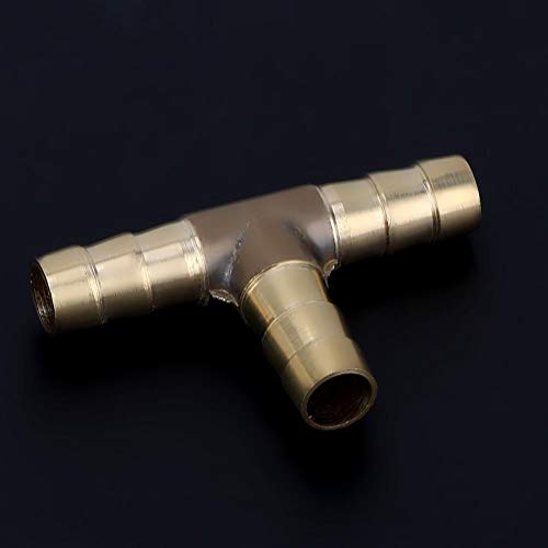Foto von Salaty Hochwertige Messing-Spleißrohre, langlebige 5-teilige Messing-Spleißer, 8 mm Dickes Korrosionsschutzmittel für hydraulische Rohrleitungen(T-Shaped Tee)