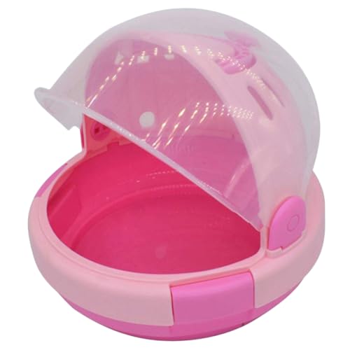 Hemobllo Jaula Portátil para Pájaros Pequeños y Transportín de Mano con Diseño Espacioso y Ventilado para Viajes y Exteriores Color Rosa con Almohadilla para