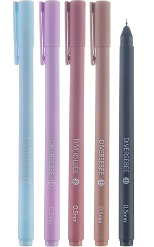 Image of DIVERSEBEE Assorted Gel Ink Pens, 0.5 mm Gel Pens Fine Point, Cute Fine Tip Bible Pens No Bleed Through, Bible Study Journaling Supplies, 5 Pack Set (Lotus)