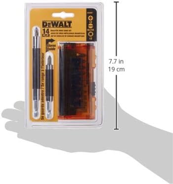 DEWALT Screwdriver Bit Set, Magnetic Drive Guide, 14-Piece (DW2097CS)