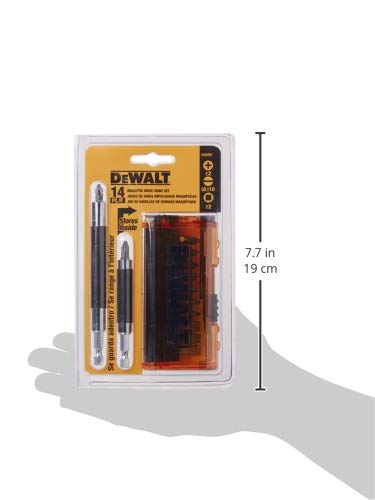 DEWALT Conjunto de pontas de chave de fenda, guia de acionamento magnético, 14 peças (DW2097CS)