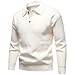 Mens Long Sleeve Sweater Fall Knitted Slim Fit Collared Pullover Sweaters Lightweight Fashion Shirt Casual Button Top Beige