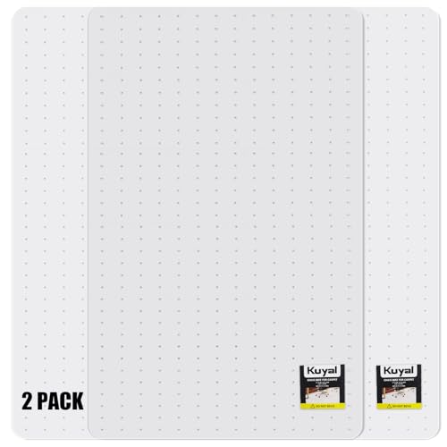 Image of Kuyal Office Chair Mat for Carpet, 2 Pack 48x 60 Clear Heavy Duty Computer Chair Mat, Under Desk Protector Carpeted Floors Mat, Easy Chair Movement,Ship Flat