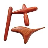 木製ツボ押し棒 3点セット 無垢材削り出し 指圧棒 足ツボ マッサージ棒 かっさ 十字型 指圧グッズ 天然木 反射区図付き セルフケア