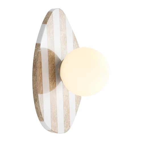 JONATHAN Y Tivoli 1-Light Wall Sconce 12", Light Brown/Brass Gold/White
