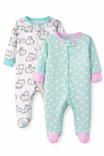 Image of TuddyBuddy Baby Girl's Cotton Printed Full Sleeves Sleepsuit /Footed Rompers for Baby Girl