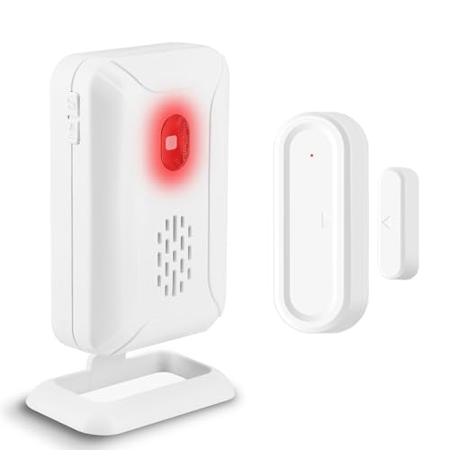 Door Alarms when Opened, GREENCYCLE Door Chimes when Door Opens with 4-Level Adjustable Volume, 600Ft Range, 36Chimes and Mute Mode LED Flashing, for Business/Home/Office/Store