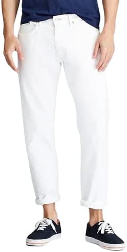 POLO RALPH LAUREN Men's Hampton Relaxed Straight Fit Jeans (33W x 32L, Hudson White)