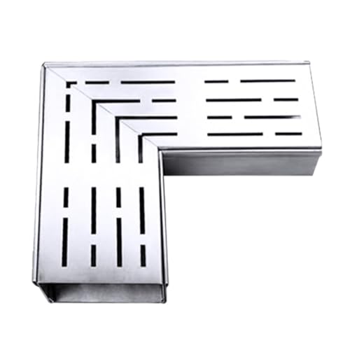 Kit de drenaje delgado de acero inoxidable, canal de drenaje de agua al aire libre para jardines, calzadas, patios y aceras, incluye cubierta de canalón y rejillas para un drenaje eficiente