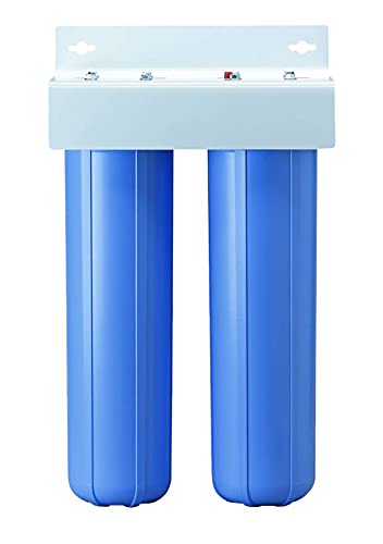 Miniatura 2 de Pentair Pentek BBFS-22 - Sistema de filtración de dos carcasas azul grande, carcasa de filtro de agua NPT #20 de 1 pulgada, capacidad para cartuchos