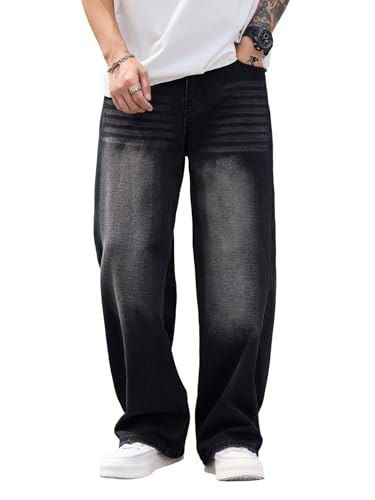 DFGIGT Men's Baggy Y2K Hip Hop Street Jeans Wide Leg Denim Pants