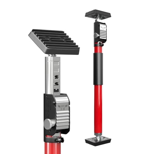 3-H Puntal Expansión Telescópico Reforzado 1 Pieza,Tensor Soporte Puerta Techo 40-62cm Carga 50KG Puntales de Obra Ajustable Puntales Extensibles Acero Robusto para Construcción Obras(Rojo)