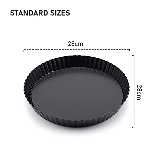 Foto von Vegena Tarteform mit Hebeboden 28 cm, Pie Form, Köstlichen Obstkuchenform, Quiche Backform, Wellenrand, Antihaftbeschichtet, Schnittfest, Rund, Blech