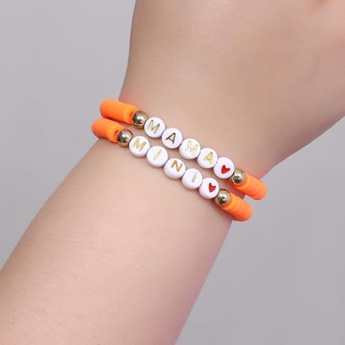 Image of First Day of Preschool Bracelet Back to School Gifts for Kindergarten / Preschool / School Gift Mama and Mini Adjustable Mother Daughter Bracelets as Supplies for Girls to Relieve Study Anxiety