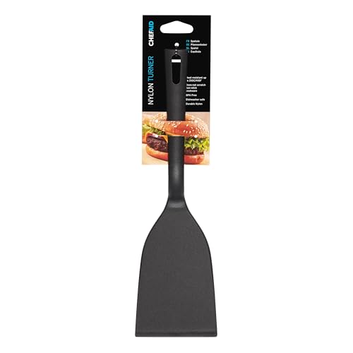 Chef Aid Nylon Flexible Turner, BPA Free Kitchen Spatula for use with Non-Stick Cookware, Part of a Selection of Kitchen Utensils, Black - Image 5