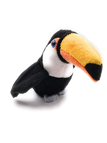 Onwomania Peluche Peluche Peluche Animal tucán pájaro Carpintero Negro 14 cm