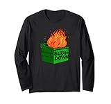 Photo Gallery dumpster fire burn it all down maglia a manica Photo Gallery dumpster fire burn it all down maglia a manica