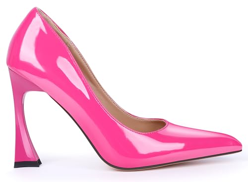 Womens Mid Heel Close Pointed Toe Pumps Buckle Bow-Knot Beaded Prom Dress Patent Leather Summer2