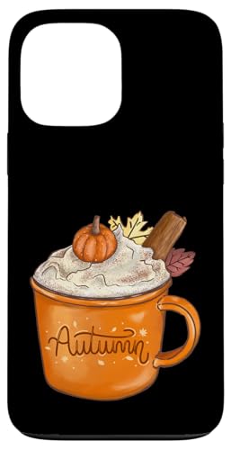 秋 カップ チョコレート コーヒー かぼちゃ シナモン クリーム リーフ ギフト スマホケース iPhone 13 Pro Max 用