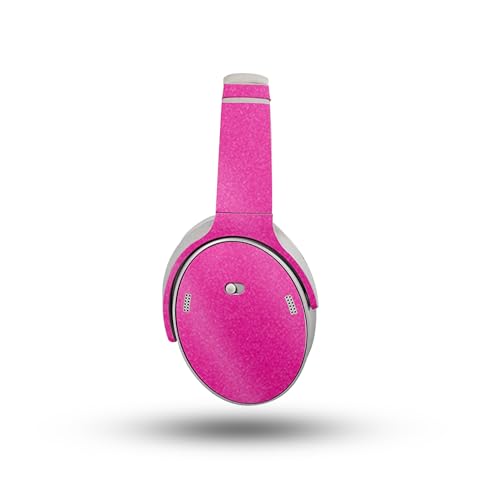 Image of Glossy Glitter Headphone Skin Compatible with Bose QuietComfort Headphones (2023) - Solid Hot Pink - Premium 3M Vinyl Protective Wrap Decal Cover - Easy to Apply | Crafted in The USA by MightySkins