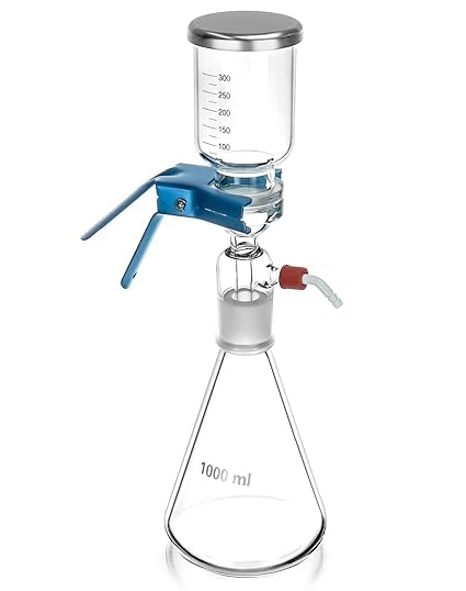 Labcare 1000ml Borosilicate glass Membrane Filter Holder Assembly with 350ml graduated sintered cup and silicone Pneumatic Pipe - 1000ml flask capacity B-40 Joint-image-25