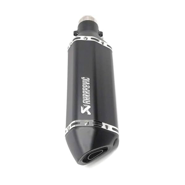 Universal Motorcycle Exhaust Silencer Muffler, Black Stainless Steel, with DB Killer, Compatible with KTM, Kawasaki, Honda, TVS, and Bajaj