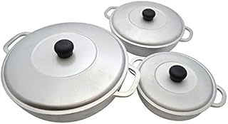 IMUSA USA Traditional Colombian Natural Caldero 3-Piece(1.5/3.5/7.0 Quart) Dutch Oven Set