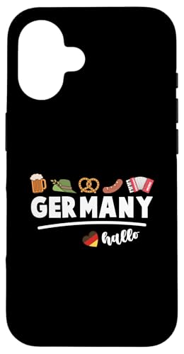 ドイツ 国旗 ビール プレッツェル ソーセージ ハート Germany スマホケース iPhone 16 用
