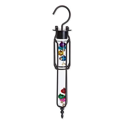 Bits and Pieces - Hanging Galileo Thermometer-Decorative Home Weather Instrument - Outdoor/Indoor Décor Temperature Gauge - Decorative Accent for The Yard