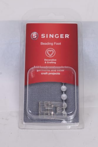 Image of SINGER Beading Presser Foot - For Low Shank Sewing Machines | Ideal for Attaching Beads, Pearls & Decorative Trims | Perfect for Bridal, Fashion & Home Decor Projects