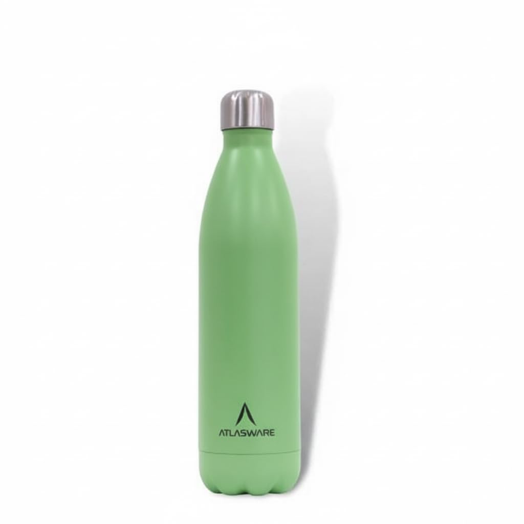 Atlasware Made in India Stainless Steel Hot and Cold Vacuum Bottle with Insulated Stainless Steel BPA-Free, Leakproof Bottle, (Green, 750)