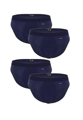 Lavaggio in lavatrice LVB Slip Multipack in Cotone Elasticizzato, Mutande Basic, Comode e Traspiranti, Intimo Uomo dal Comfort Totale, Pacco da 4 Uomo X4
