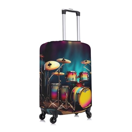 Cool Drums Set Print Luggage Cover For Suitcases, Travel Case Protector, Simple & Convenient Installation3