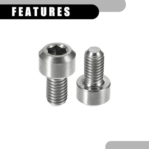 Image of 4 Pcs M5x9mm Universal Titanium Bolt - Bicycle Motorcycle - Titanium Stem Bolts Stronger - Titanium Alloy Silver Tone