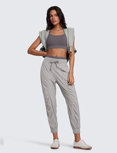 Image of CRZ YOGA Ease Line Joggers 26 inch /28.5 inch /30.5 inch | Casual, Lightweight, Ruched Design, Pockets, for Women