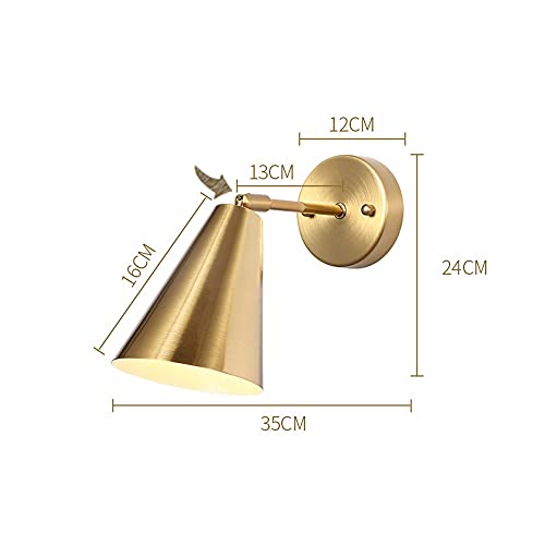 Aplique de pared ajustable E27 industrial con pantalla de embudo antigua 6