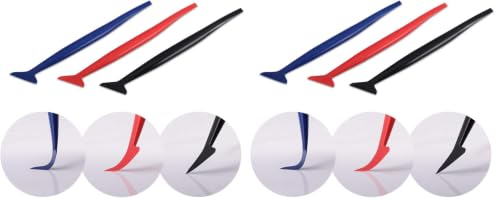 Image of FOSHIO Vinyl Car Wrapping Flexible Micro Squeegee Curves Slot Tint Tool Set 3 in 1 with Different Hardness for Installing Vehicle Wraps and Auto Stickers (Pack of 2)