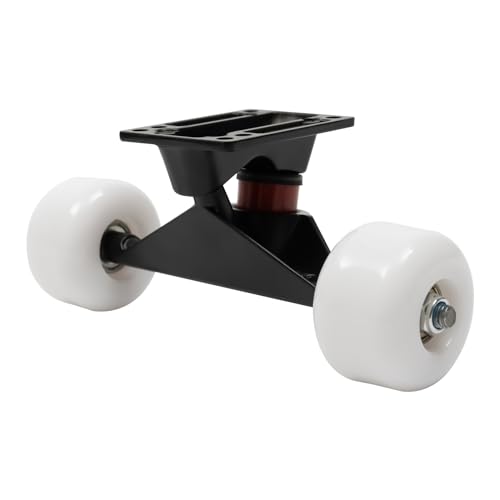Bacacoo Skateboard Trucks Combo Set, Cruisers Wheels with Trucks, Skateboard Trucks and Wheels Set, for Highways, Concrete Roads, and Other Smooth Surface Roads (Black Bracket+White Wheel)