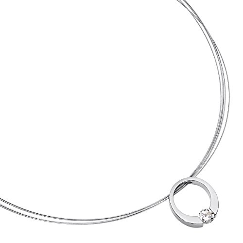 Heideman collares mujer de acero inoxidable color plata 925 mate Collar Mujer con Swarovski piedra blanco