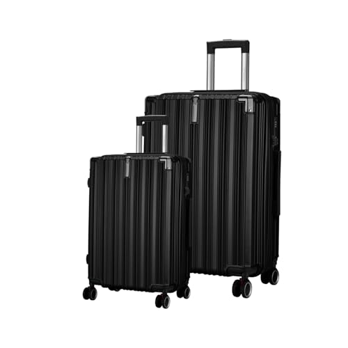 Maleta Nova Cabin and Large Size |20'' and 28''|Hardside,TSA Lock | Trolley Bag Set of 2 | Luggage Suitcase | Travel Bags for Travelling| Trolley Bags for Travel Combo (Black, Set of 2 (Small-Large))