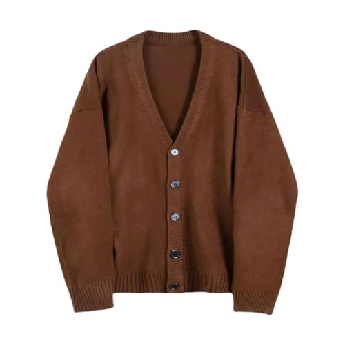 Men's Cardigan Sweaters V Neck Thick Elastic Long Sleeve Warm Solid Color Knit Sweater2