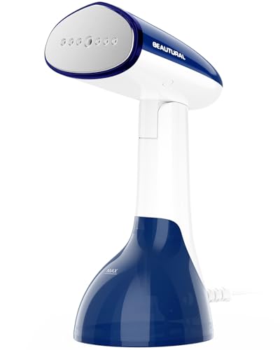 BEAUTURAL Steamer for Clothes, Portable Handheld Garment Fabric Wrinkles Remover, 30-Second Fast Heat-up, Auto-Off, Large Detachable Water Tank (Blue, 8.79 oz)
