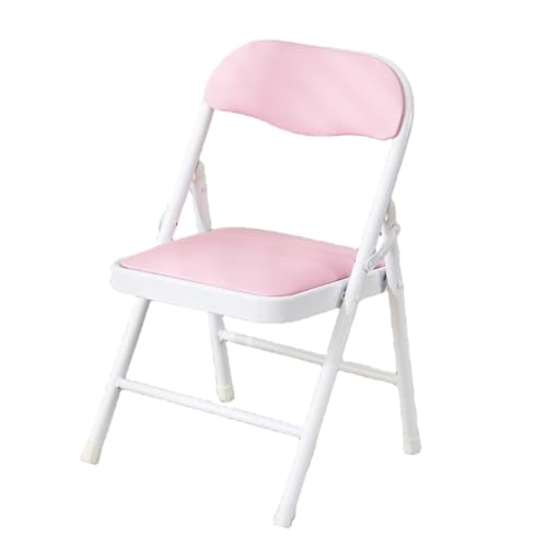 Vilom 折りたたみ椅子 子供用 学習椅子 背もたれ付き 小学生向け 家庭用 軽量 コンパクト収納 幼児 ベビーチェア 食事用椅子 安全設計 多用途 子供椅子 室内外兼用 (ピンク高さ28cm)