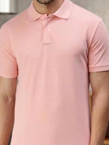 Image of Lux Cozi Men's Cotton Solid Polo Tshirt | Collar Tshirts | Half Sleeves | Stylish & Premium All Day Wear | Pack of 1
