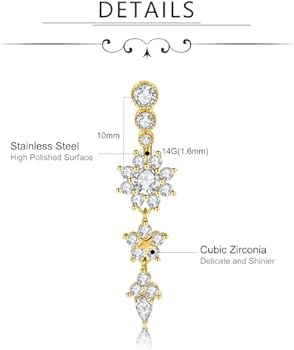 CM Crareesi Mania Navelpiercing, 5 stuks, navelpiercing, chirurgisch
