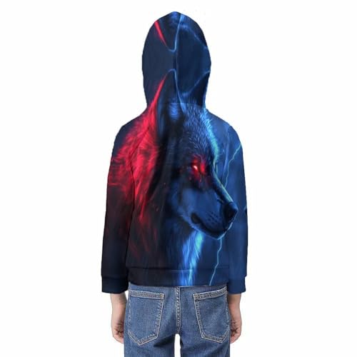 Sweat à capuche 3d wolf confortable pour ado qui refuse les pulls basiques - 6