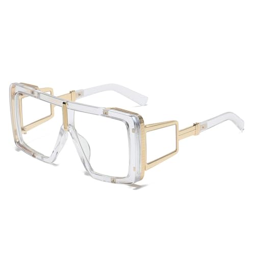 Lunettes de soleil de luxe rétro à grandes montures imprimées